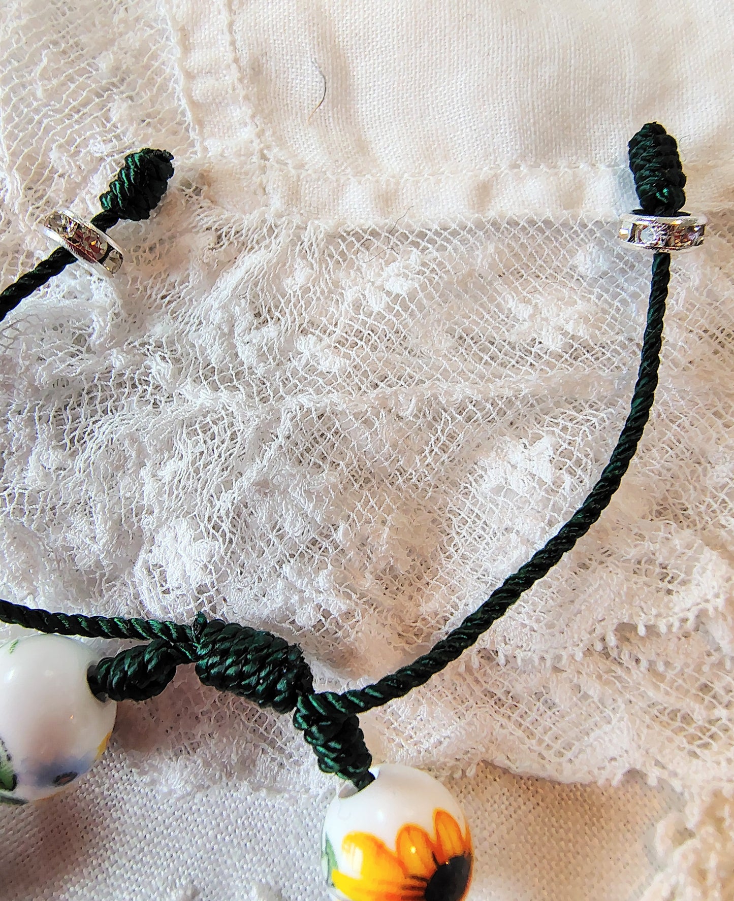 Hand Knotted Saint Julie Sunflower Rosary Bracelet