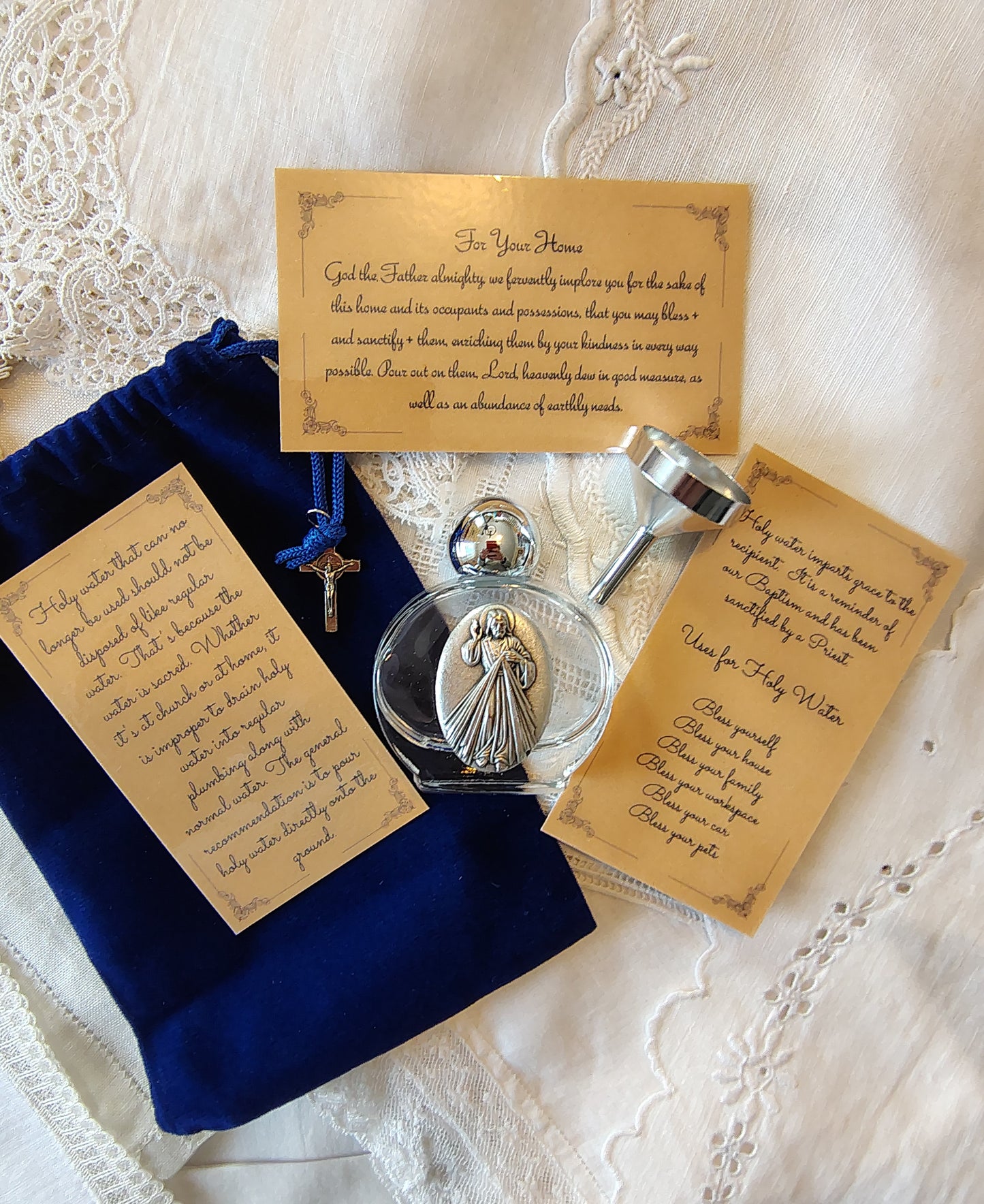 Divine Mercy Holy Water Set, Holy water, Catholic present, Aqua Bendita, regalo de Battesimo, Baptism gift, 1st first communion, confirmation keepsake