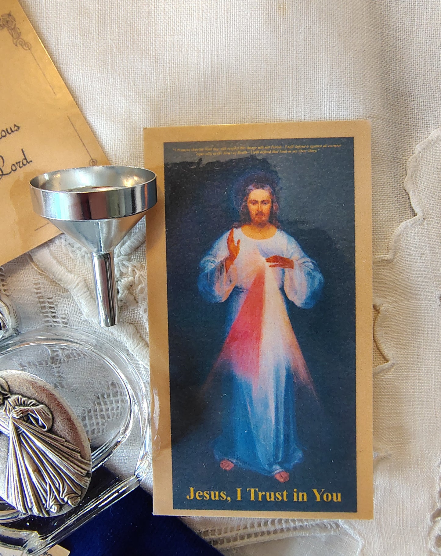 Divine Mercy Holy Water Set, Holy water, Catholic present, Aqua Bendita, regalo de Battesimo, Baptism gift, 1st first communion, confirmation keepsake