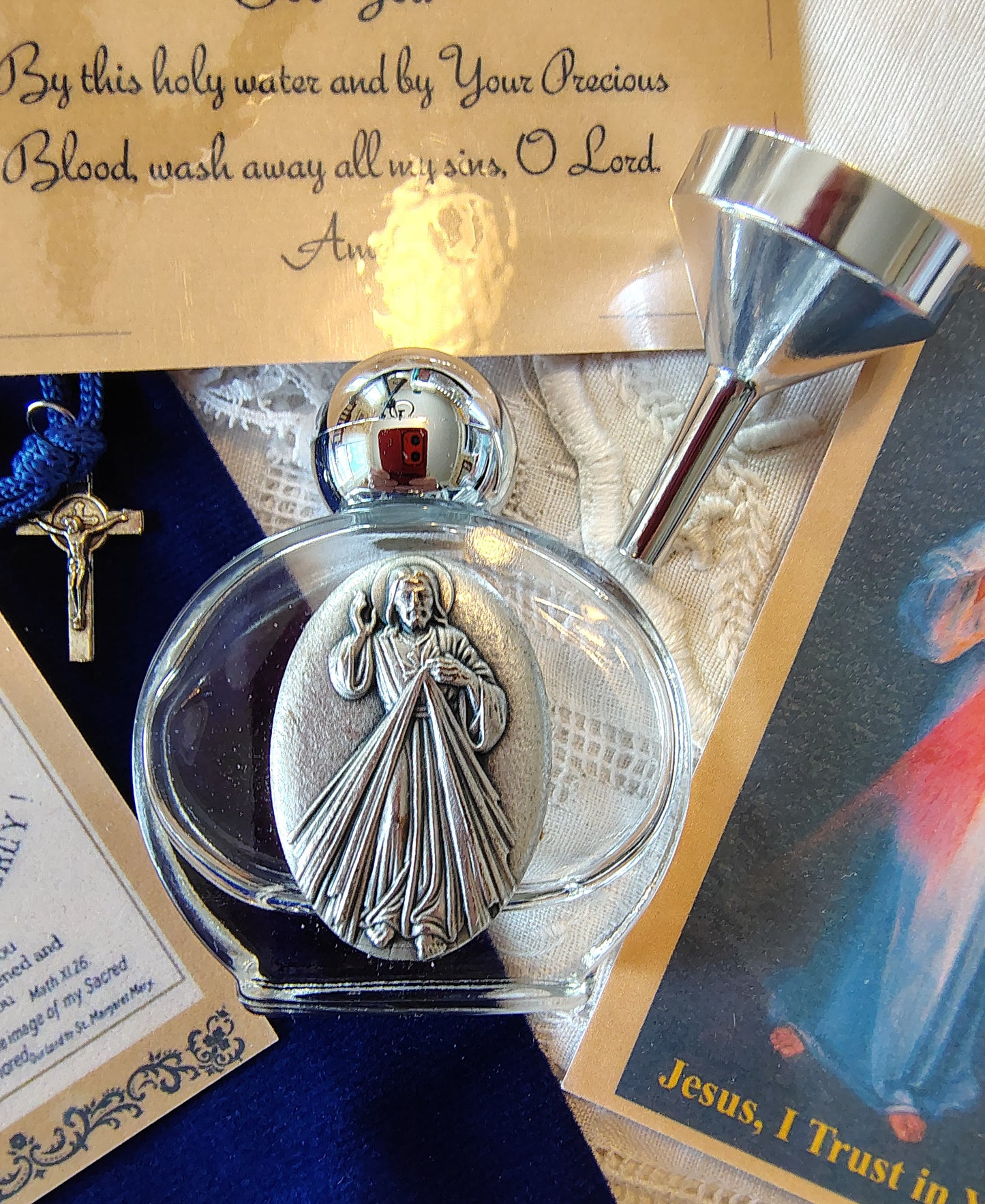 Divine Mercy Holy Water Set, Holy water, Catholic present, Aqua Bendita, regalo de Battesimo, Baptism gift, 1st first communion, confirmation keepsake