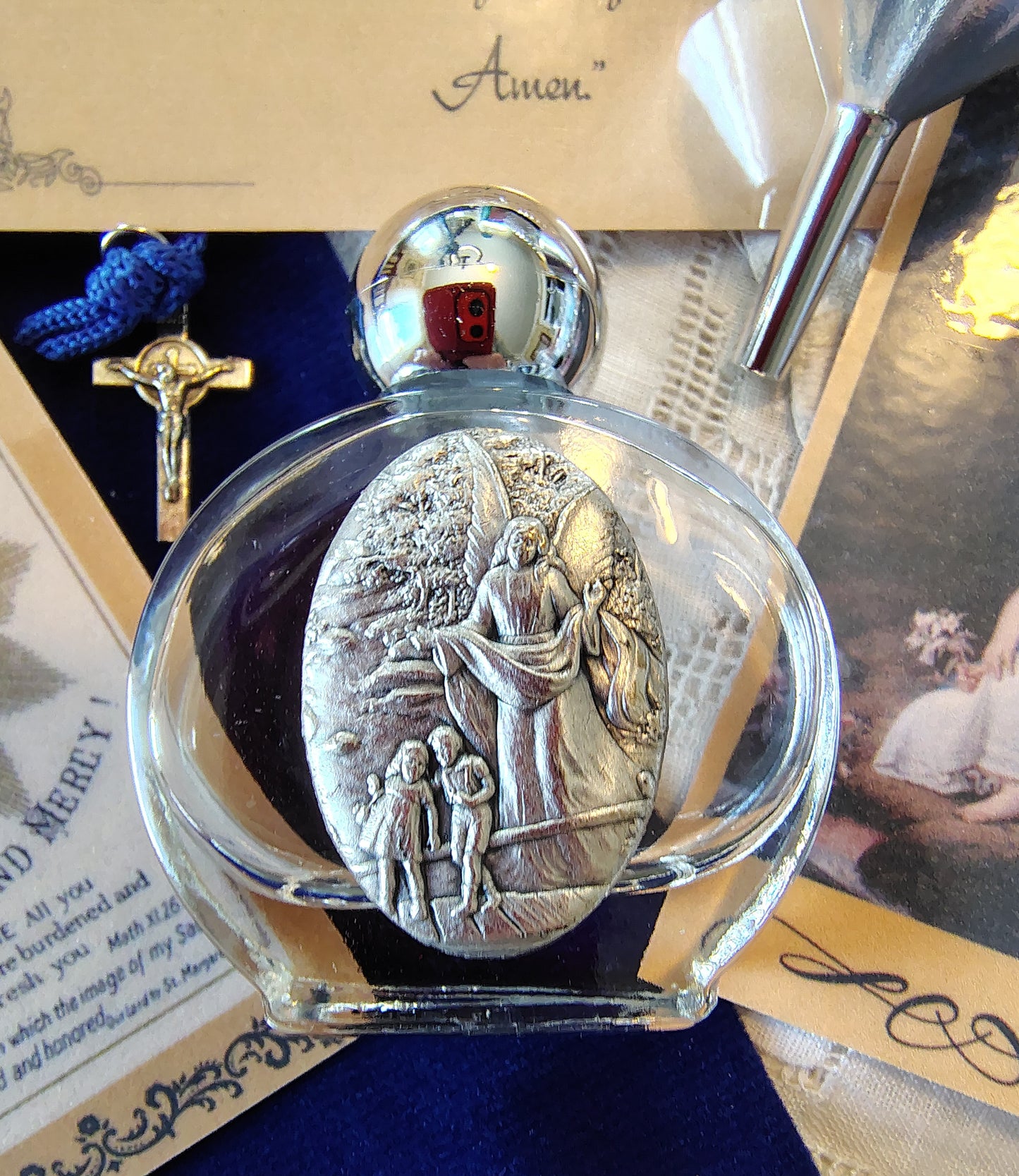 Guardian Angel Holy Water Bottle Gift Set, Catholic present, Aqua Bendita, regalo de Battesimo, Baptism gift, 1st first communion, confirmation keepsake