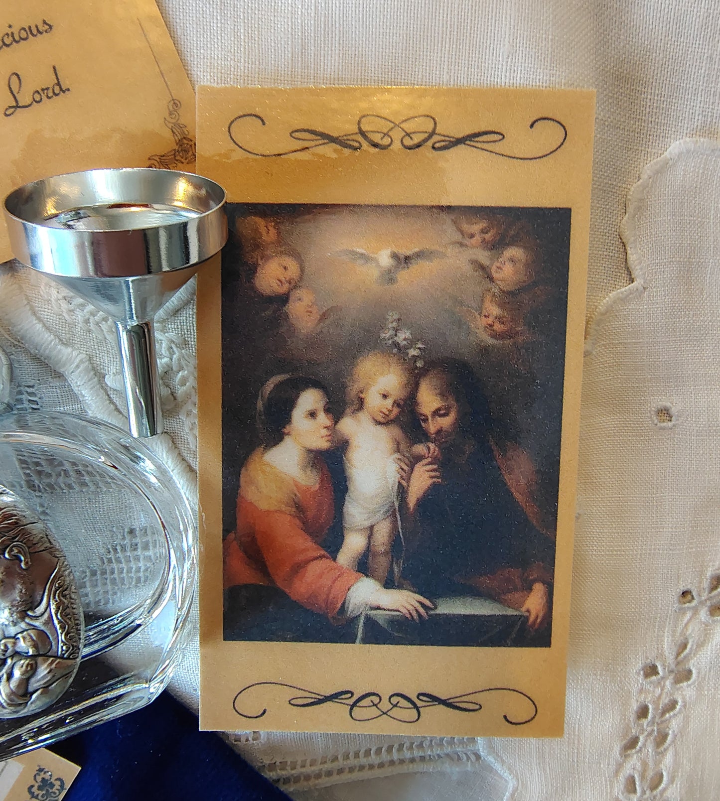 Holy Family Holy Water Bottle Gift Set, Catholic present, Aqua Bendita, regalo de Battesimo, Baptism gift, 1st first communion, confirmation keepsake