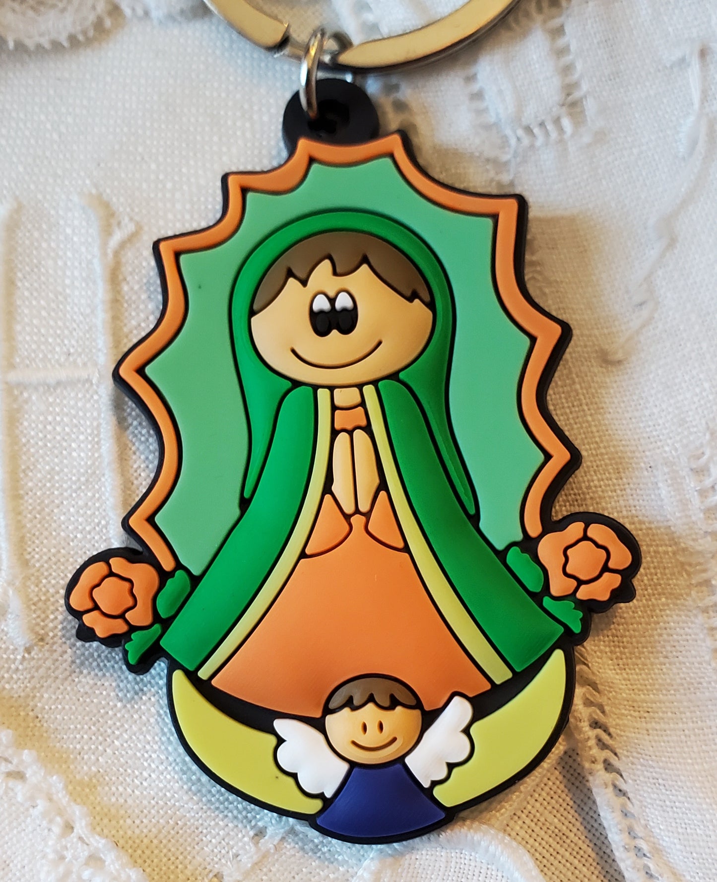 Tiny Devotions Our Lady of Guadalupe Backpack clip keychain charm set devotional 1st Communion birthday Present Christmas gift Easter toy