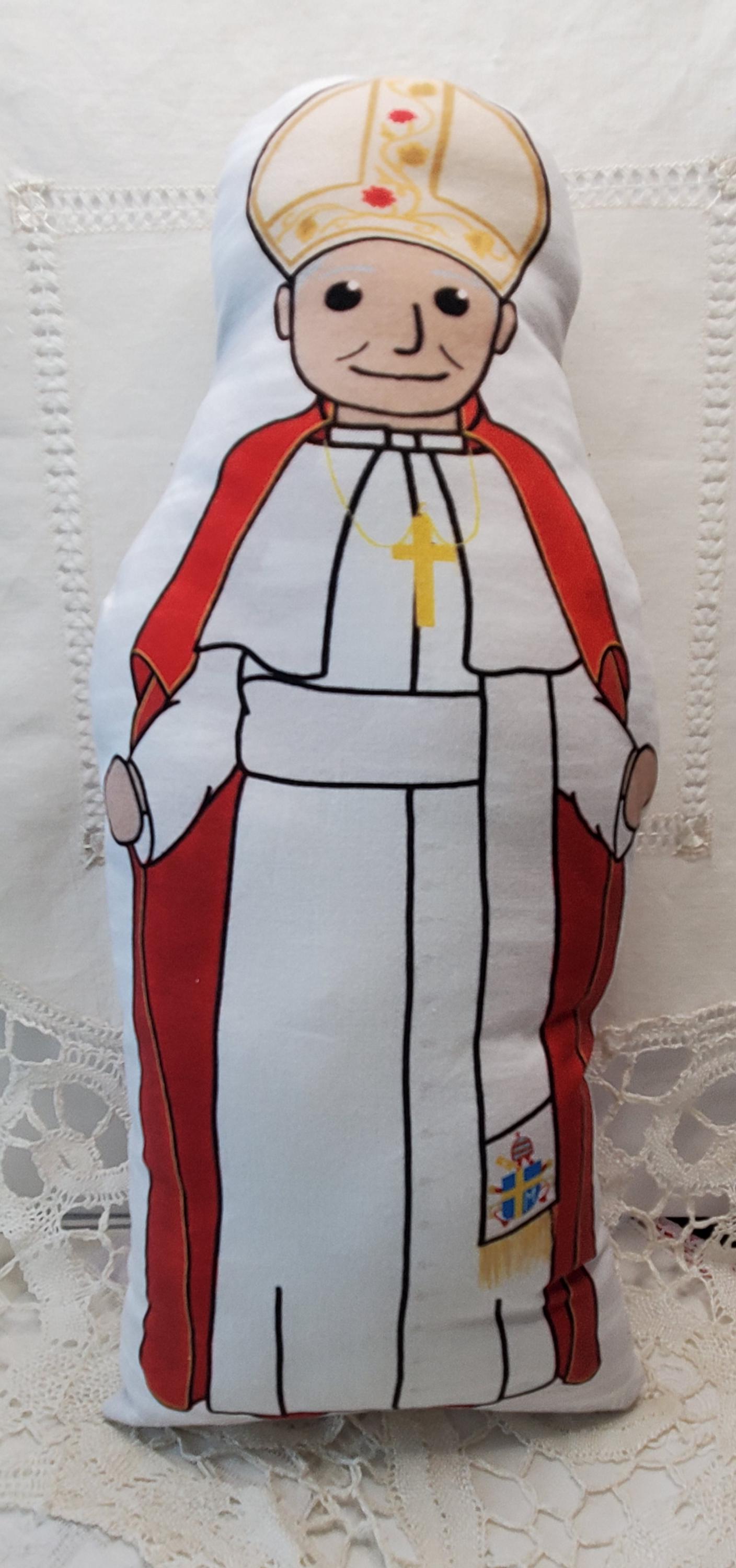 Handmade Saint Doll: Our Lady, Jesus, Pope John Paul II - Quiet Toy