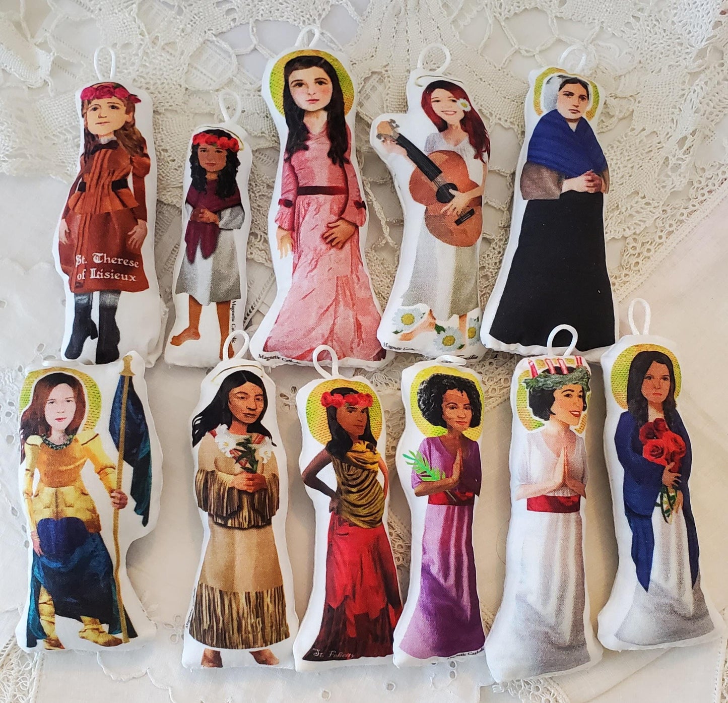 Girl Saints Soft Toy Set: Catholic Baby Quiet Toys