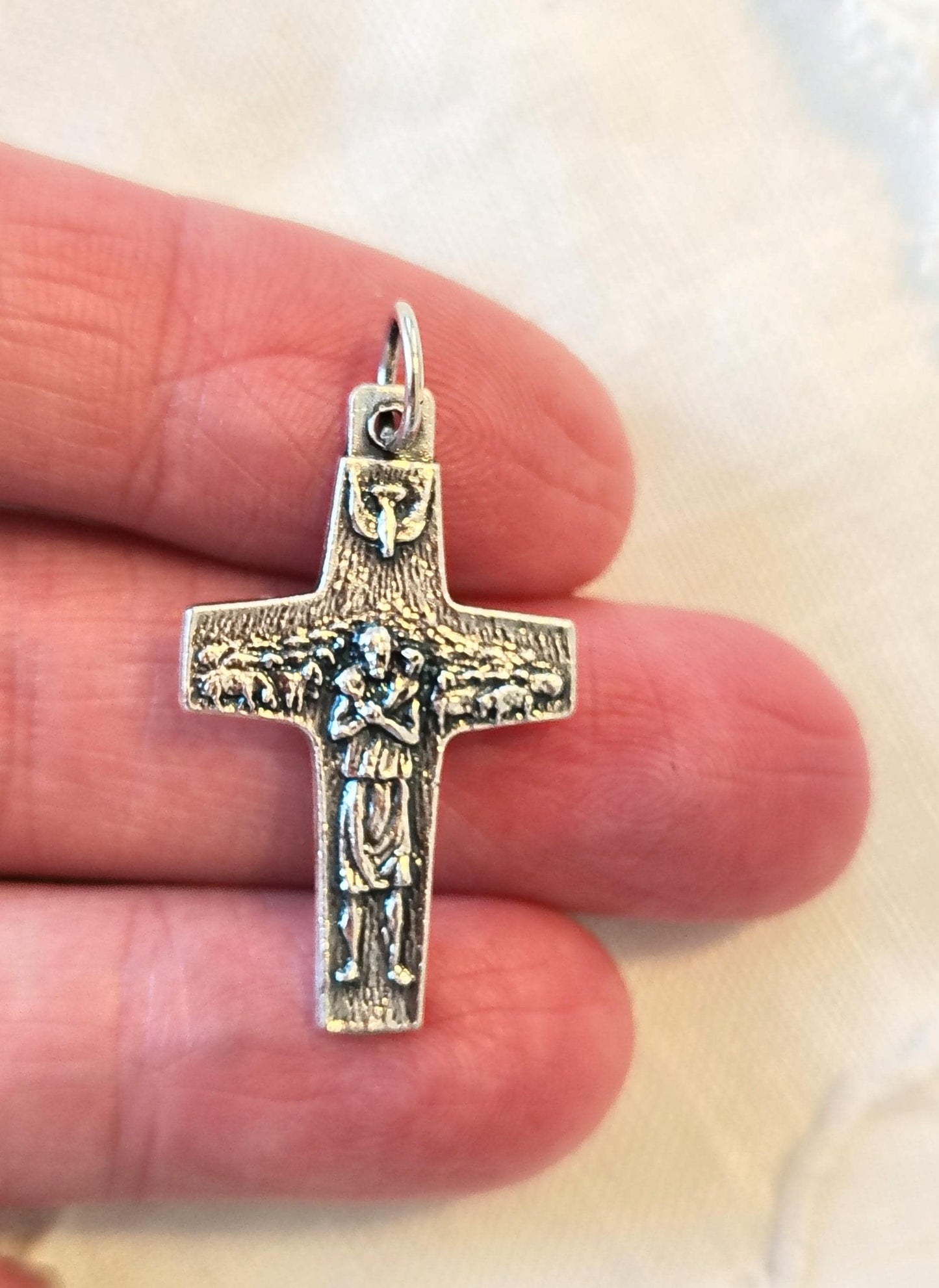 Pope Francis original Vedele Good Shepherd Cross. 1.25" long. Imported from Italy.