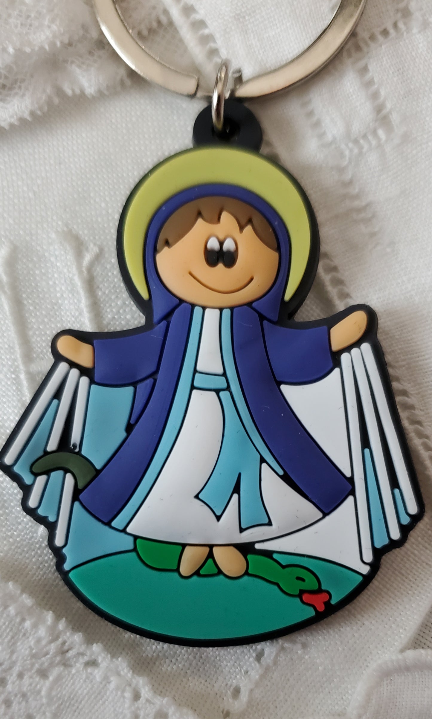 Tiny Devotions Our Lady Backpack clip keychain Charm set Backpack clip keychain charm set devotional first Communion birthday Present Christmas gift Easter toy