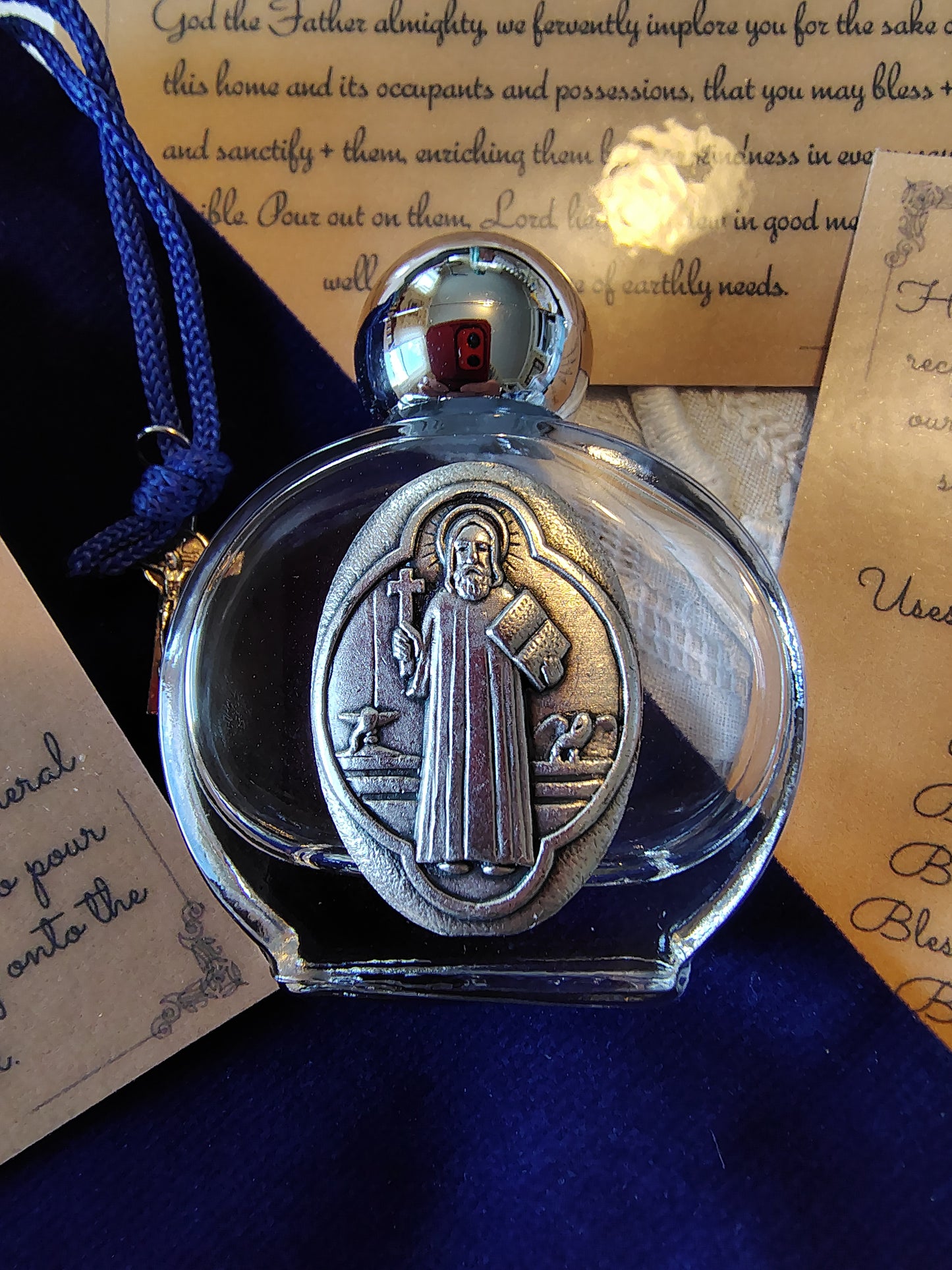Saint Benedict Holy Water Bottle Gift Set, Catholic present, Aqua Bendita, regalo de Battesimo, Baptism gift, 1st first communion, confirmation keepsake