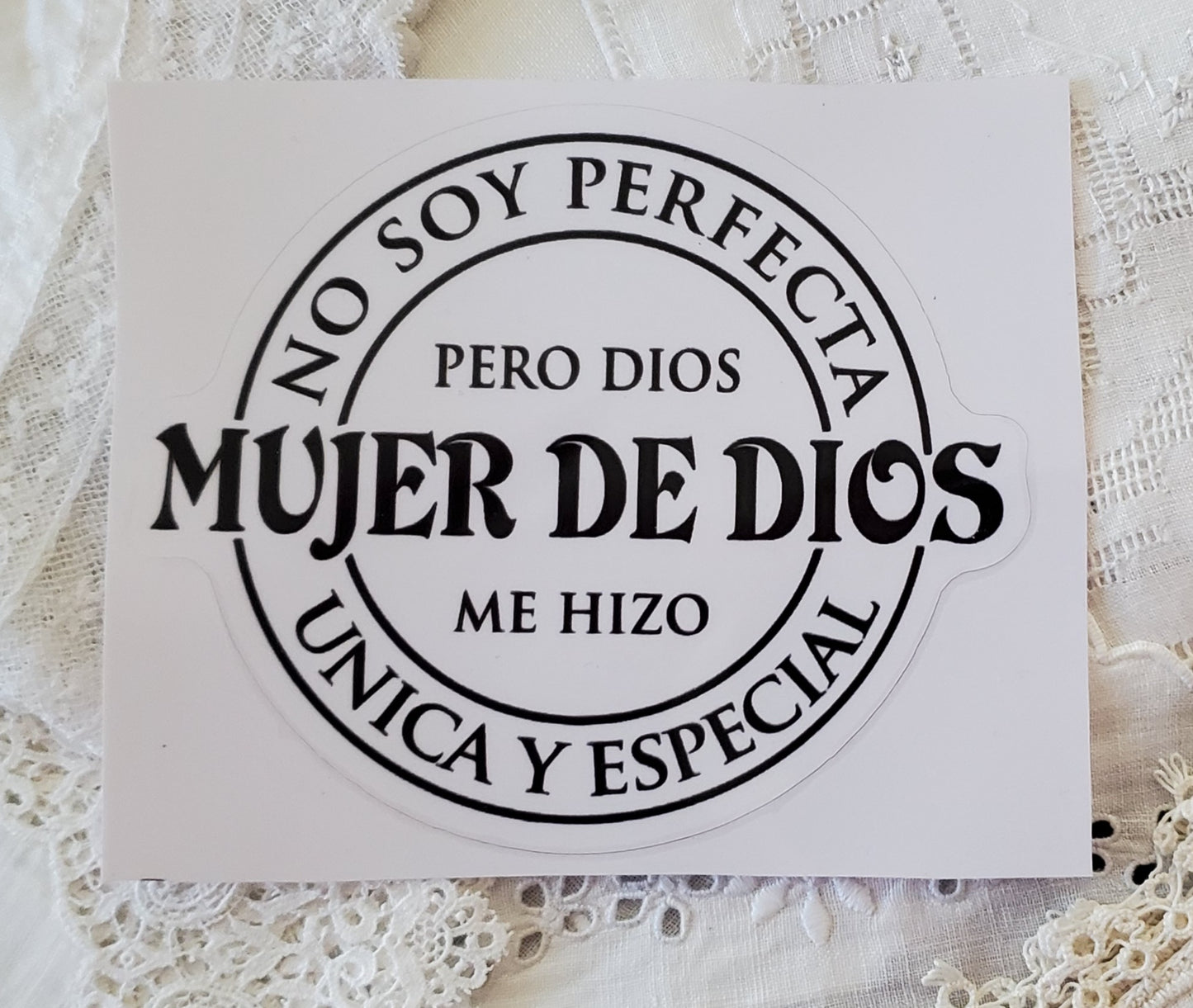 "I am a unique and Special Woman" Circular Sticker in Spanish