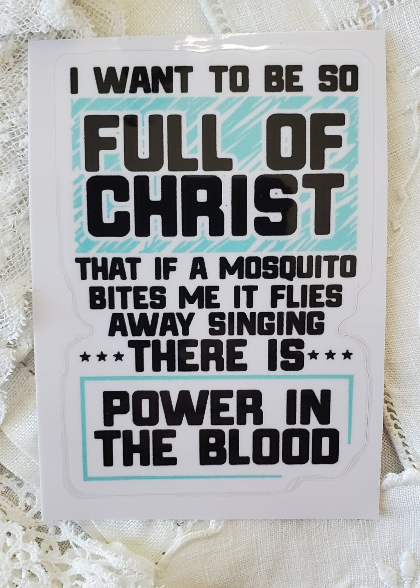 Sticker Rectangular - Full of the Power of Christ