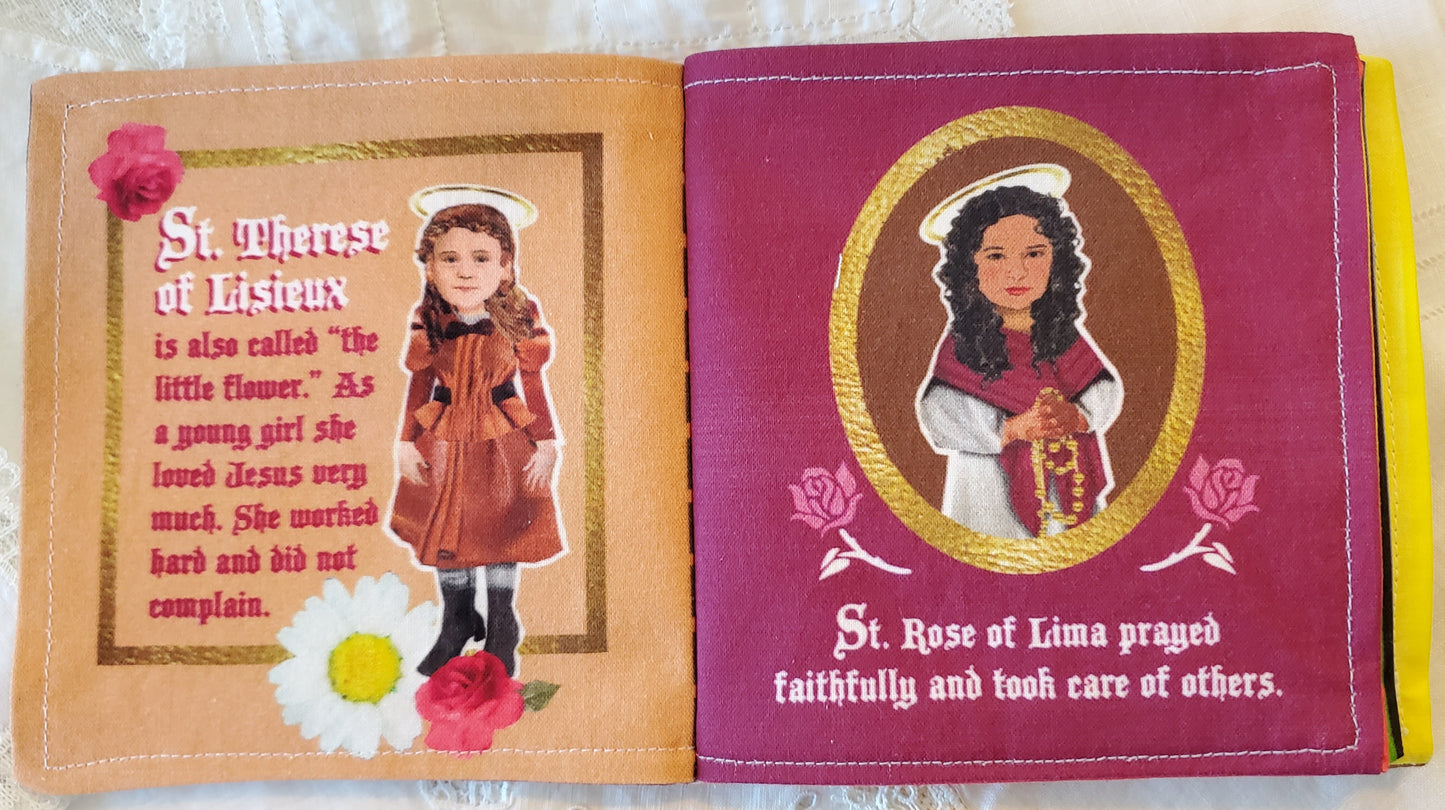 "My first Book of Girl Saints" Quiet Soft Book for Mass