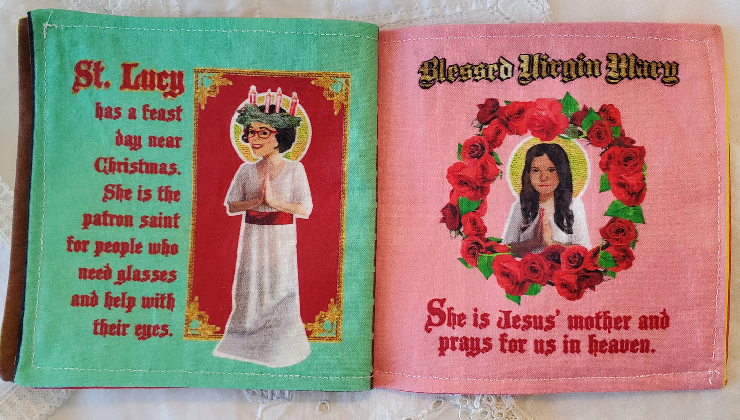 "My first Book of Girl Saints" Quiet Soft Book for Mass