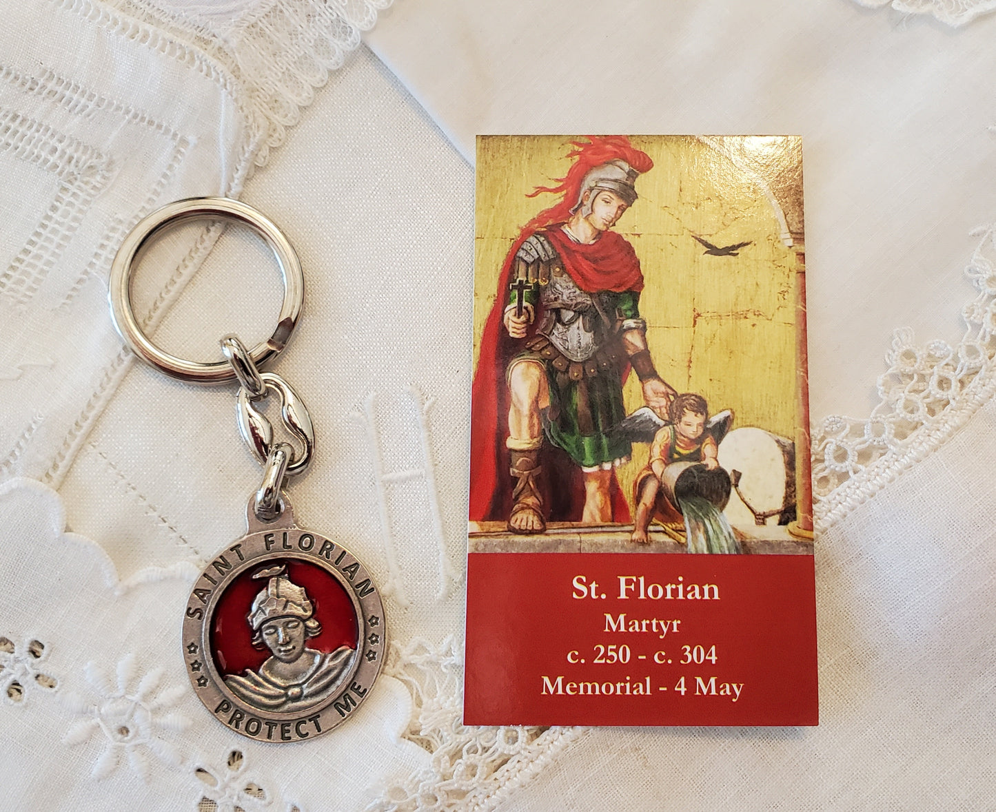 Saint Florian - Patron Saint of Firefighters Keychain