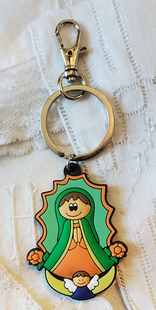 Tiny Devotions Our Lady of Guadalupe Backpack clip keychain charm set devotional 1st Communion birthday Present Christmas gift Easter toy