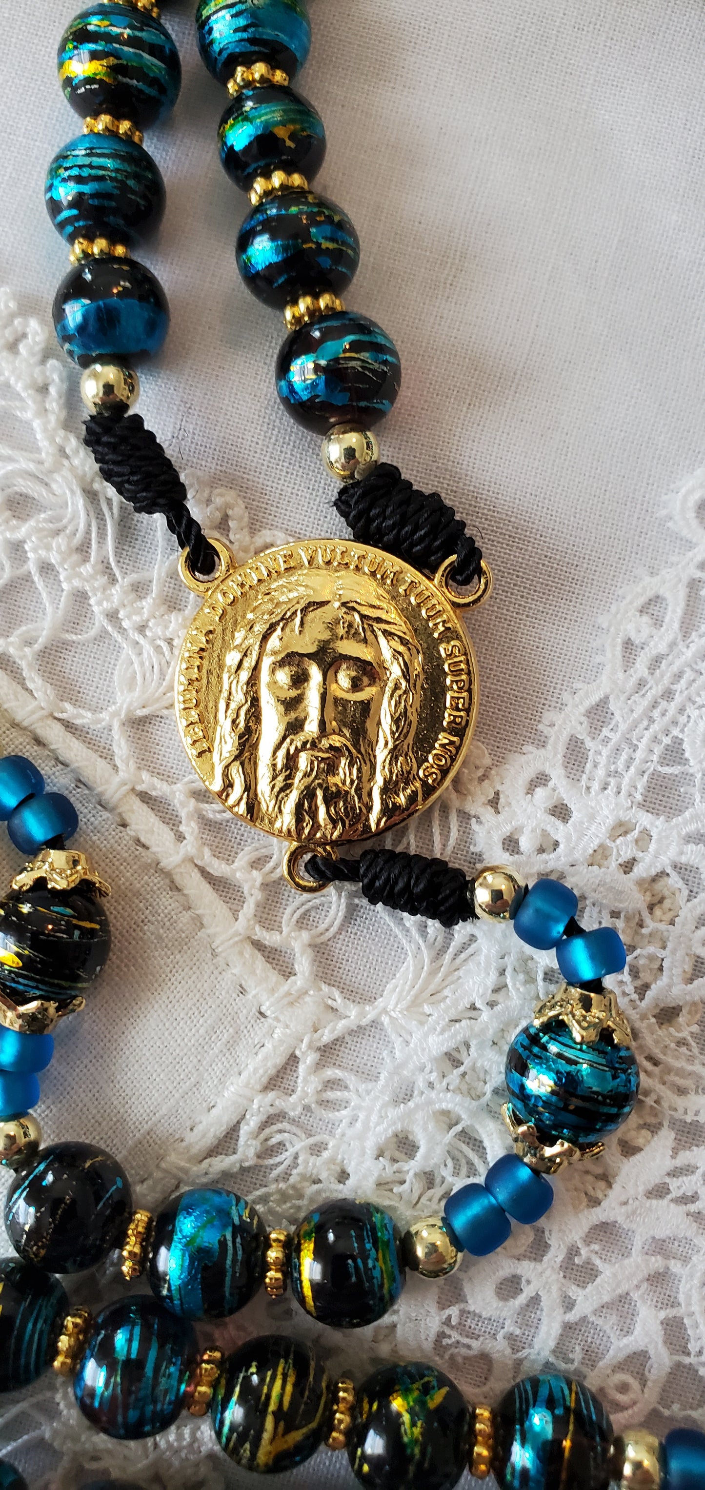 Catholic Rosary, Shroud of Turin Hand-Knotted, Catholic, Handmade, Gift, Confirmation, First Communion