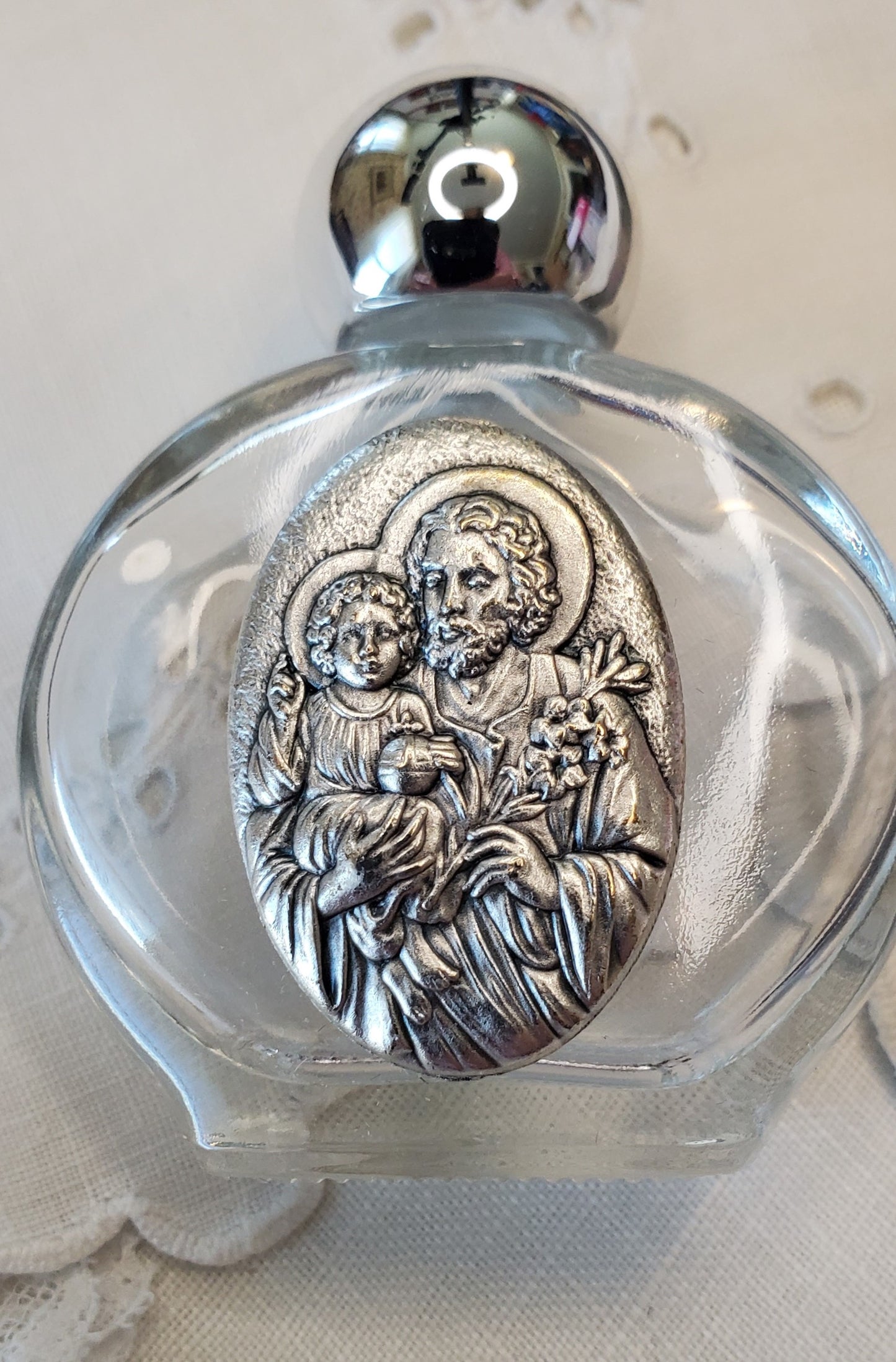 Saint Joseph "Terror of Demons" Holy Water Bottle Gift Set, Catholic present, Aqua Bendita, regalo de Battesimo, Baptism gift, 1st first communion, confirmation keepsake
