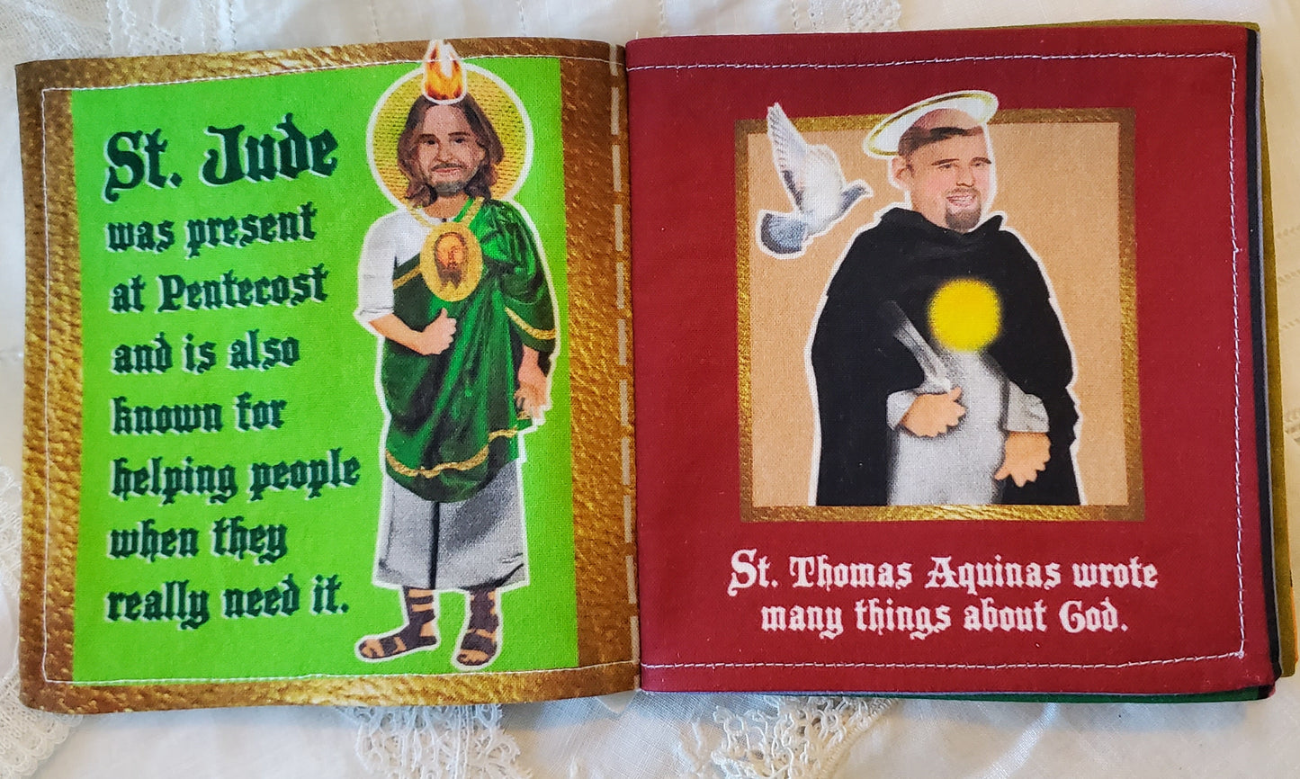 My first book of Boy Saints Quiet Soft book for Mass Catechism toddler toy play church christian Christianity Catholic gift present baptism