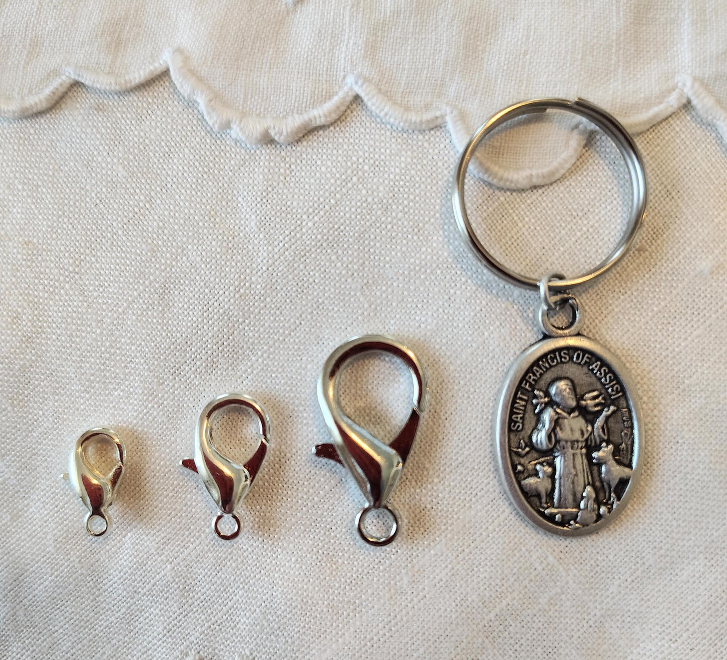 Customizable St. Francis of Assisi Medal: Pet Collar Charm, Key Chain, Charm Chain, Rosary Accessory, Prayer Card with Pet Blessing