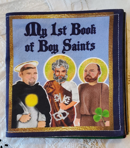 My first book of Boy Saints Quiet Soft book for Mass Catechism toddler toy play church christian Christianity Catholic gift present baptism