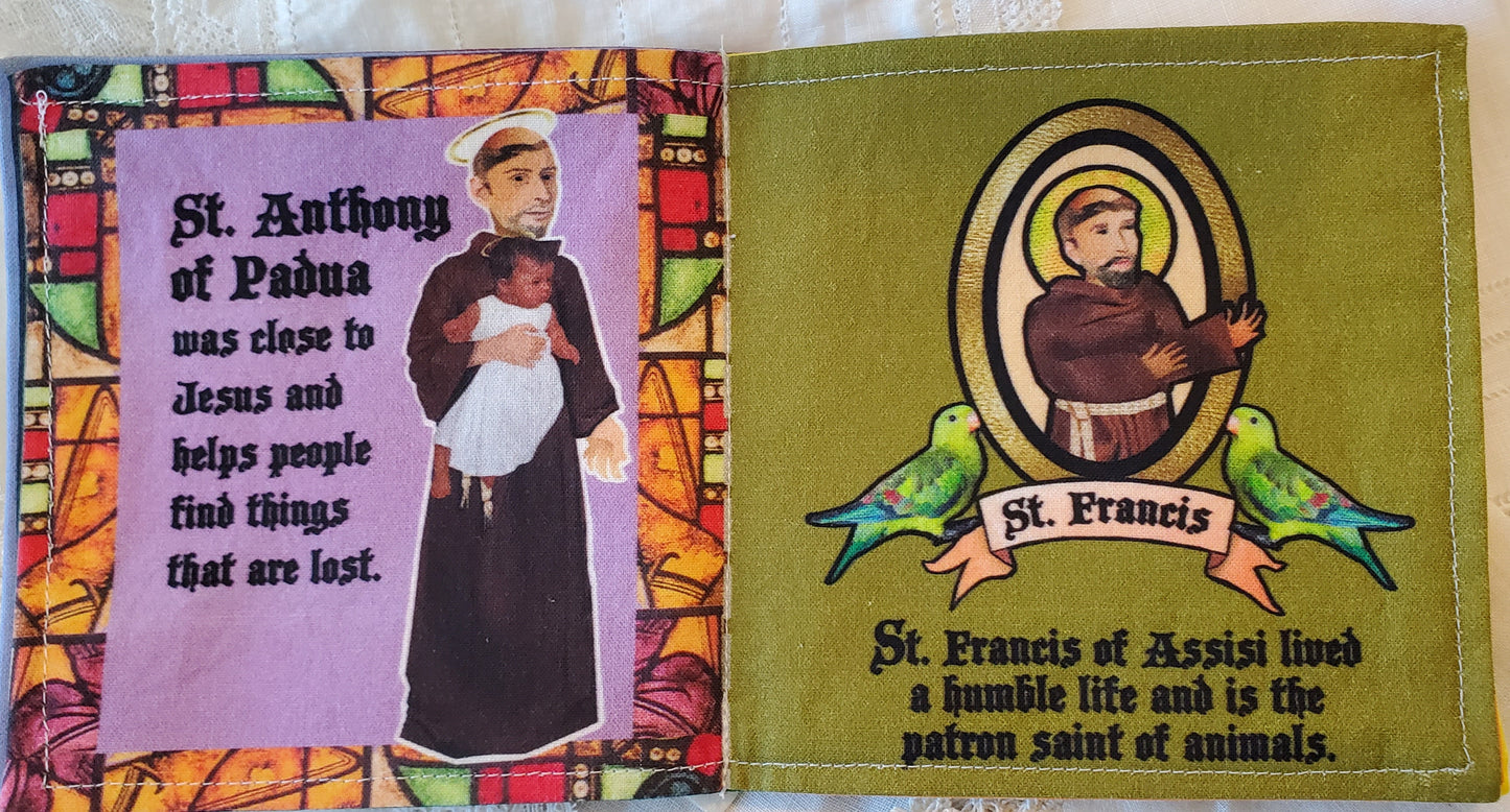 My first book of Boy Saints Quiet Soft book for Mass Catechism toddler toy play church christian Christianity Catholic gift present baptism